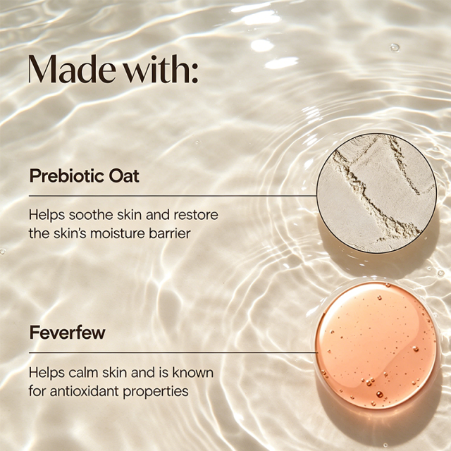 Custom Logo 7.8 Fl Oz Oat & Feverfew Calming Face Cleanser, Fragrance-Free Hypoallergenic Cleanser for Sensitive Skin