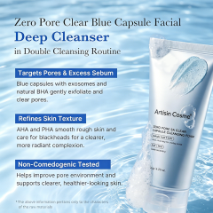 Custom Logo Zero Pore Capsule Cleansing Foam with AHA BHA PHA, Gentle Daily Cleanser, Blackhead Removal & Smoothing Skin Texture