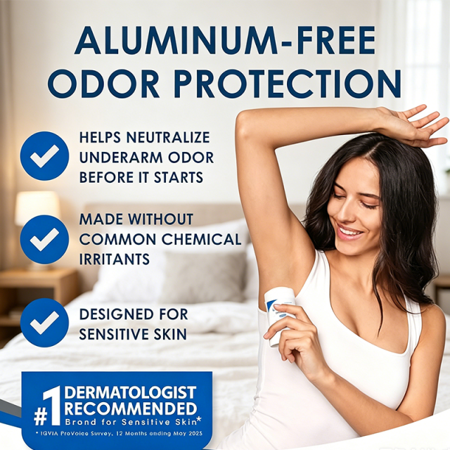 Custom Logo 2 oz Aluminum-Free Unscented Gel Deodorant for Sensitive Skin