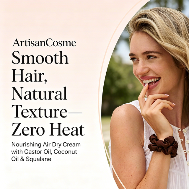 Custom Logo 5.3 oz Castor & Coconut Oil Air Dry Smoothing Cream Weightless Anti-Frizz Styling Cream