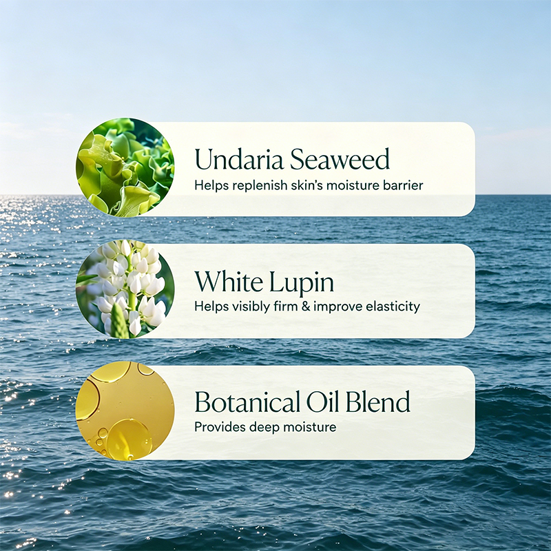 Custom Logo 5 oz Undaria Algae Firming Body Oil, Lightweight Non-Greasy Moisturizer Vegan Cruelty-Free