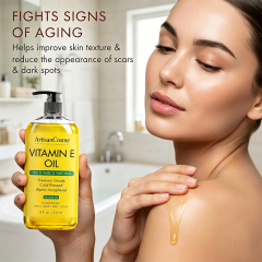Custom Logo 100% Pure Cold Pressed Vitamin E Oil, Hexane-Free, Multi-Use for Hair, Scalp, Eyelashes, Eyebrows,Face, Body&Nails