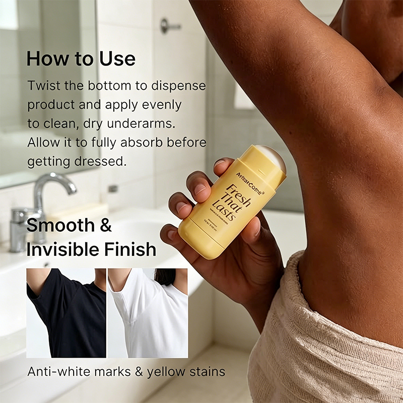Custom Logo 2.92oz Kojic Acid Turmeric Aluminum-Free Deodorant Stick Vanilla Pistachio Scent Underarm Brightening for Men & Women