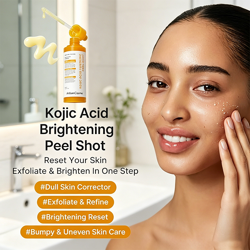 Custom Logo 9.46 fl oz Kojic Acid Turmeric Body Peel Shot BHA LHA PHA Exfoliating Brightening Serum