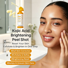Custom Logo 9.46 fl oz Kojic Acid Turmeric Body Peel Shot BHA LHA PHA Exfoliating Brightening Serum