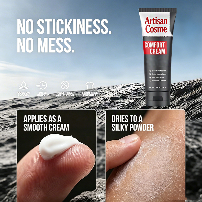 Custom Logo 3.4 fl oz Original Aluminum-Free Men Comfort Cream Deodorant, Anti-Chafing Odor & Sweat Protection for Intimate Areas