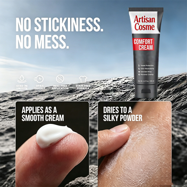 Custom Logo 3.4 fl oz Original Aluminum-Free Men Comfort Cream Deodorant, Anti-Chafing Odor & Sweat Protection for Intimate Areas