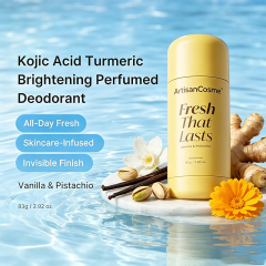 Custom Logo 2.92oz Kojic Acid Turmeric Aluminum-Free Deodorant Stick Vanilla Pistachio Scent Underarm Brightening for Men & Women