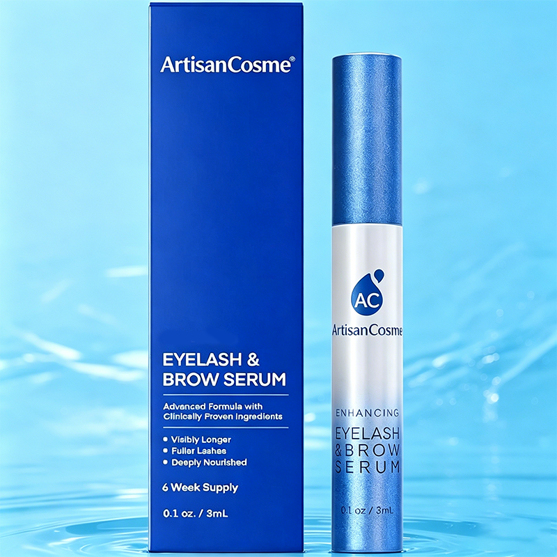 Custom Logo 3mL Advanced Eyelash & Eyebrow Growth Serum, Lash & Brow Enhancer for Thicker Longer Luscious Lashes