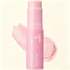 Custom Logo Pink Collagen Volume Multi Balm Stick with Volufiline, PDRN, NAD & Collagen, Plumping Line Care Balm for Face, Lips, Neck & Under Eyes