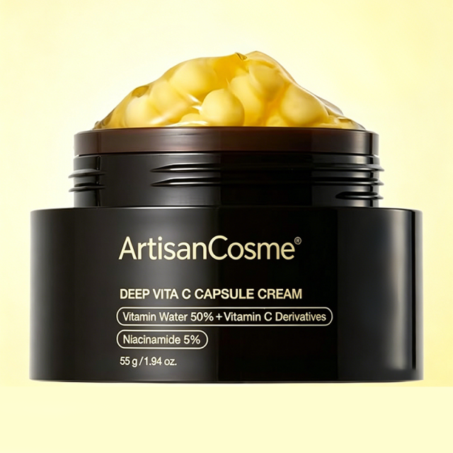 Custom Logo Liposome Deep Vitamin C Golden Capsule Cream, Hydrating Gel Texture for Radiant, Firm Complexion