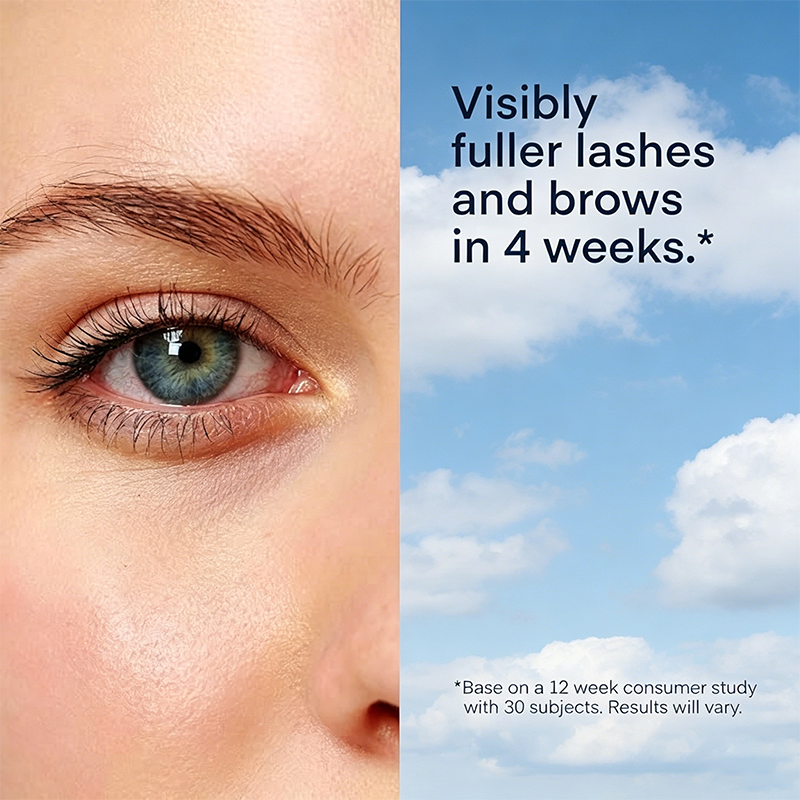 Custom Logo 3mL Advanced Eyelash & Eyebrow Growth Serum, Lash & Brow Enhancer for Thicker Longer Luscious Lashes
