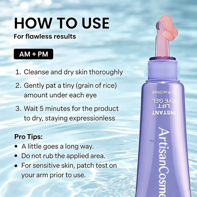 CustomLogo Instant Lift Under Eye Gel, Reduces Puffiness, Bags, Wrinkles, Fine Lines & Dark Circles, Anti-Aging Brightener for Men & Women