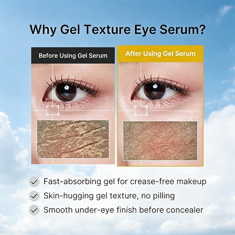 Custom Logo Kojic Acid & Turmeric Brightening Eye Serum, Infused Vitamin C, Retinol & Caffeine, Under Eye Gel