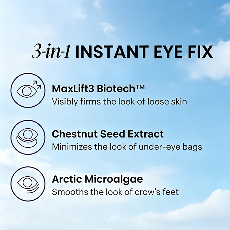 CustomLogo Instant Lift Under Eye Gel, Reduces Puffiness, Bags, Wrinkles, Fine Lines & Dark Circles, Anti-Aging Brightener for Men & Women