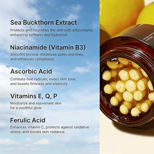 Custom Logo Liposome Deep Vitamin C Golden Capsule Cream, Hydrating Gel Texture for Radiant, Firm Complexion