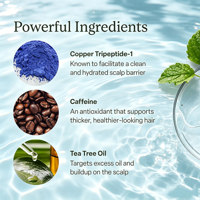 Custom Logo Clinically Tested Scalp Serum with Caffeine, Rosemary Oil & Amino Acids for Thinning Hair, Non-Greasy Formula Balances Scalp & Reduces Buildup