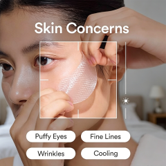 Custom Logo 60 Count Vegan Collagen Eye Patches with Jericho Rose Jelly & Peptides, Anti-Aging for Wrinkles & Fine Lines