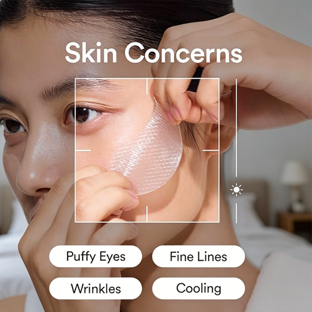 Custom Logo 60 Count Vegan Collagen Eye Patches with Jericho Rose Jelly & Peptides, Anti-Aging for Wrinkles & Fine Lines