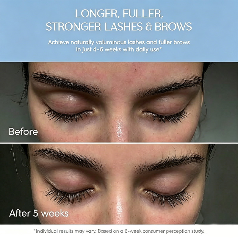 Custom Logo 6ml Eyelash & Eyebrow Growth Serum with Biotin & Korean Multi Peptides, Natural Extracts for Fuller Longer Lashes, 6 Month Supply for Men & Women
