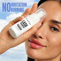 Custom Logo 50ml Eyelash Extension Foaming Cleanser Shampoo with Brush, Safe for Lash Extensions & Natural Lashes, Home & Professional Use