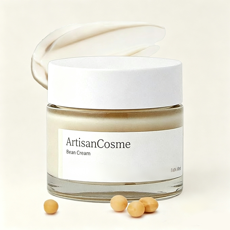 Custom Logo 50ml 1.69 fl.oz Fermented Soybean Bean Deep Moisturizer Cream, Lightweight Non-Sticky Hydrating Smoothing Facial Lotion