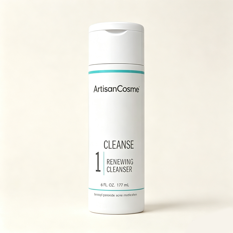 Custom Logo 6 Fl Oz Benzoyl Peroxide Acne Face Wash with Exfoliating Beads & Hyaluronic Acid, Daily Clearing Treatment Moisturizer, 90 Day Supply