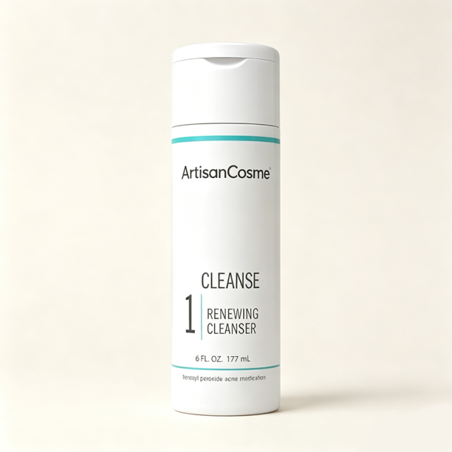 Custom Logo 6 Fl Oz Benzoyl Peroxide Acne Face Wash with Exfoliating Beads & Hyaluronic Acid, Daily Clearing Treatment Moisturizer, 90 Day Supply