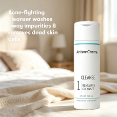 Custom Logo 6 Fl Oz Benzoyl Peroxide Acne Face Wash with Exfoliating Beads & Hyaluronic Acid, Daily Clearing Treatment Moisturizer, 90 Day Supply