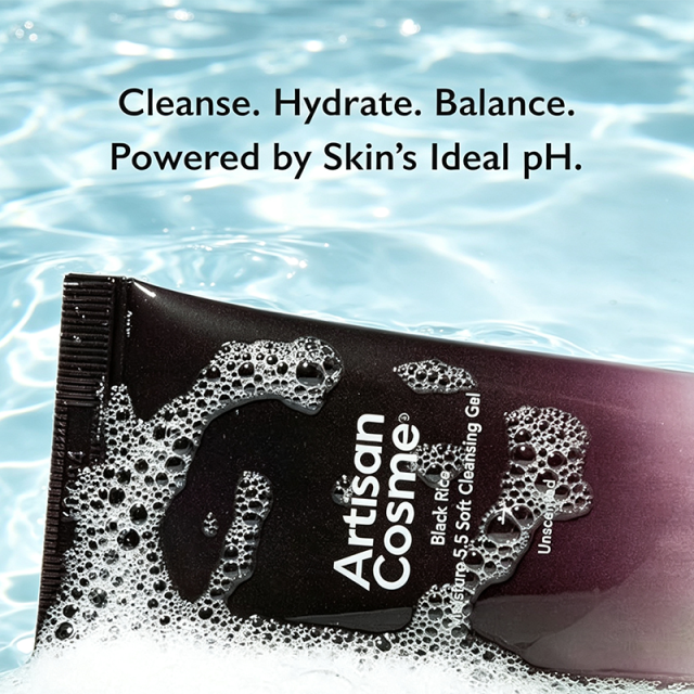 Custom Logo 3.4 fl.oz Black Rice pH 5.5 Soft Cleansing Gel, Soap-Free Gentle Daily Face Wash, Moisture Balancing Vegan Cruelty-Free Cleanser for Sensitive Skin