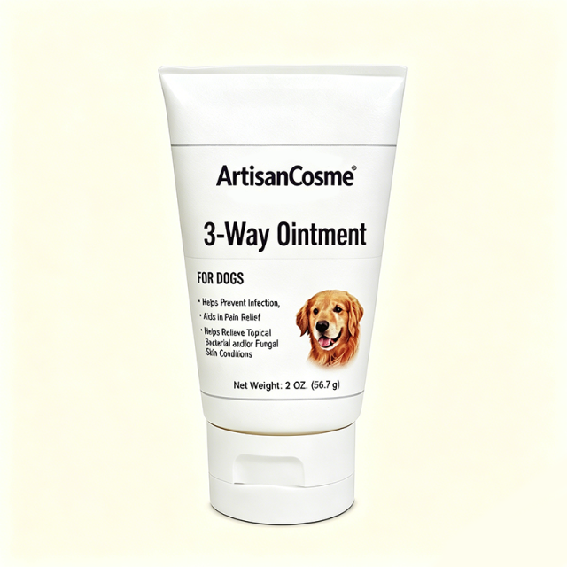 Custom Logo 2‑Ounce 3‑Way Dog Wound Care Ointment, Pain Relief & Infection Prevention for Dog Cuts, Scrapes, Bites and Injuries