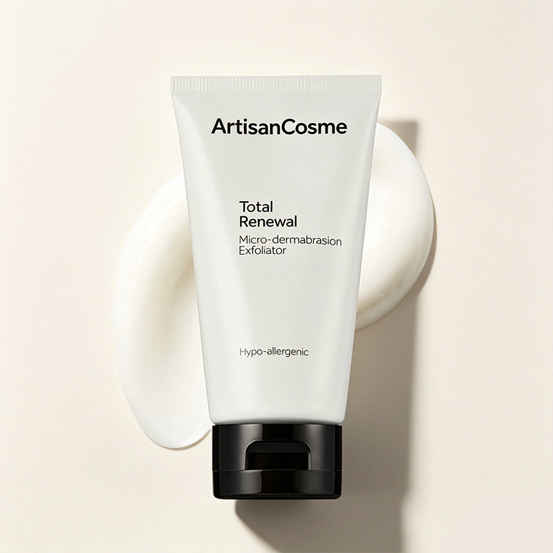 Custom Logo 2.5 Oz Microdermabrasion Total Renewal Face Scrub, Gentle Exfoliating Wash Dark Spot Corrector for Sensitive Skin, Smooth Fine Lines & Even Skin Tone