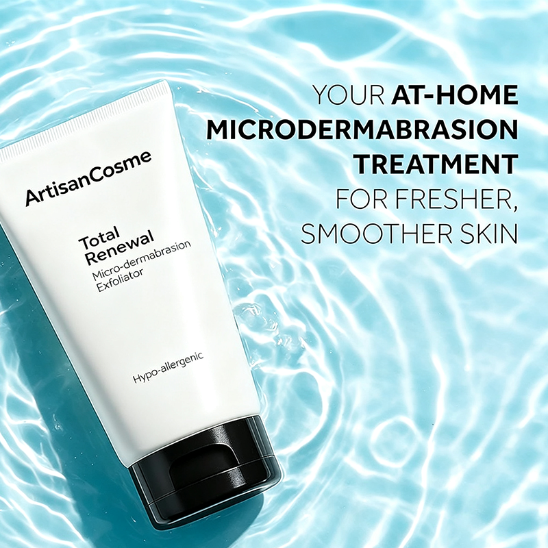 Custom Logo 2.5 Oz Microdermabrasion Total Renewal Face Scrub, Gentle Exfoliating Wash Dark Spot Corrector for Sensitive Skin, Smooth Fine Lines & Even Skin Tone