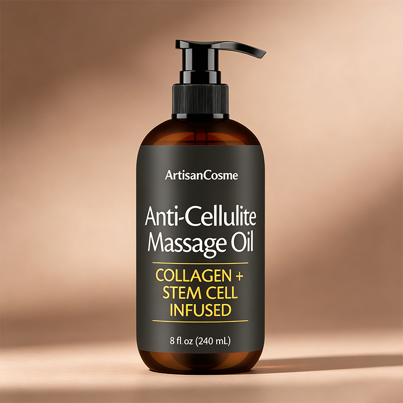Custom Logo 8 Fl Oz M3 Firming Body Massage Oil with Collagen & Stem‑Cell, Smooth Cellulite and Improve Skin Texture, Refreshing Aromatherapy Oil for Full‑Body Use