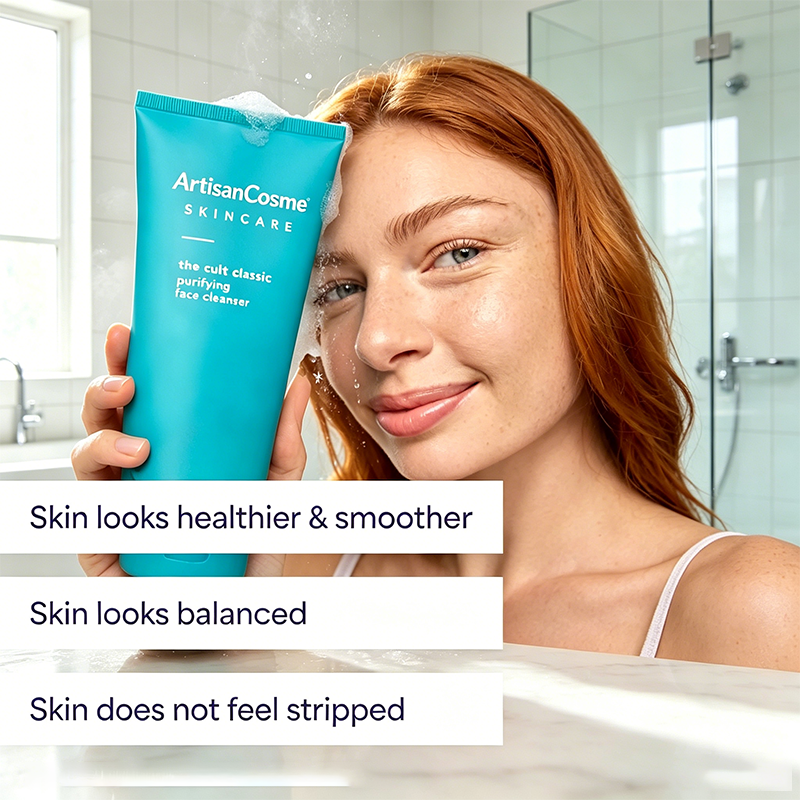 Custom Logo Cult‑Classic Purifying Face Cleanser, Daily Facial Wash with Prebiotic Extracts, Antioxidants and Turmeric for Pore Cleansing and Balanced Skin