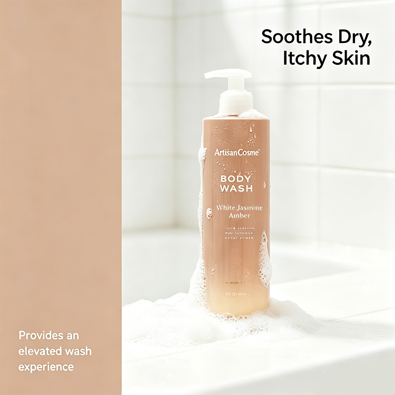 Custome Logo 16 Fl Oz White Jasmine Amber Body Wash for Women, Moisturizing Formula with White Jasmine, Red Currant and Sweet Amber Fragrance
