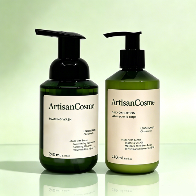 Custom Logo Lemongrass Foaming Hand Wash and Oat‑Infused Hand Lotion Bundle for Gentle Cleansing & Moisturizing