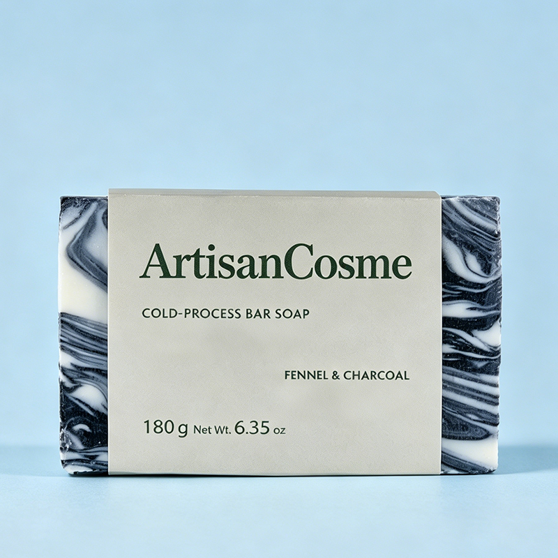 Custom Formulas Fennel & Activated Charcoal Bar Soap for Deep‑Pore Cleansing and Oil Control