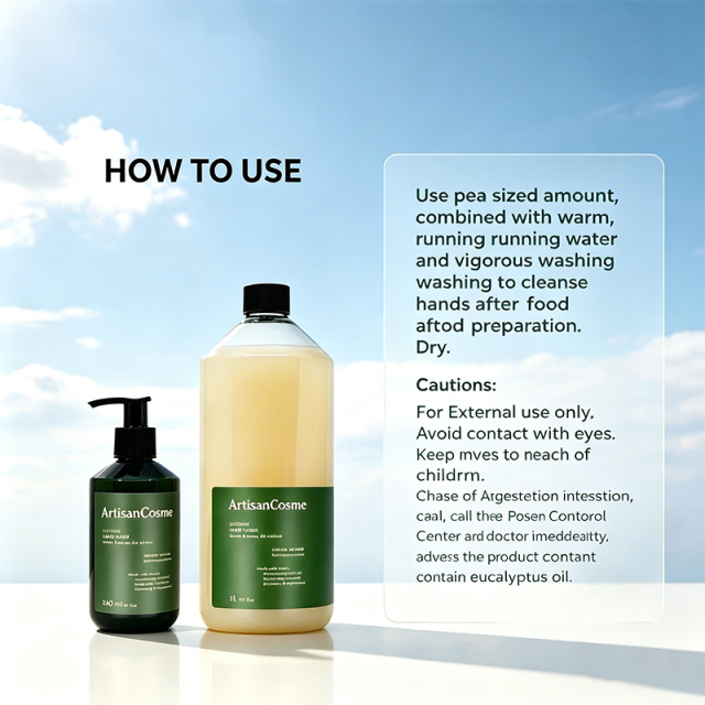 Custom Natural Kitchen Hand Wash With Essential Oils, Deep‑Cleaning Hand Soap to Remove Cooking Grease& Food Odors