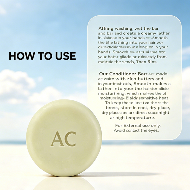 Custom Logo Solid Hair Conditioner Bar, Plastic‑Free Conditioner Bar for Soft, Smooth Tresses