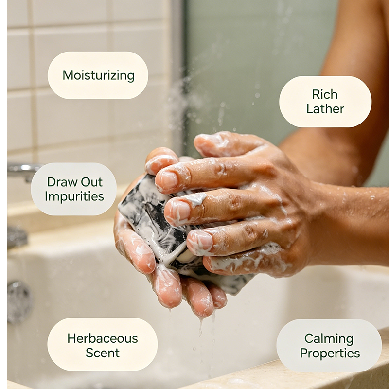 Custom Formulas Fennel & Activated Charcoal Bar Soap for Deep‑Pore Cleansing and Oil Control