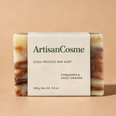 Custom Manufacturing Cinnamon & Sweet Orange Bar Soap, Nourishing Cleansing Bar for Face and Body