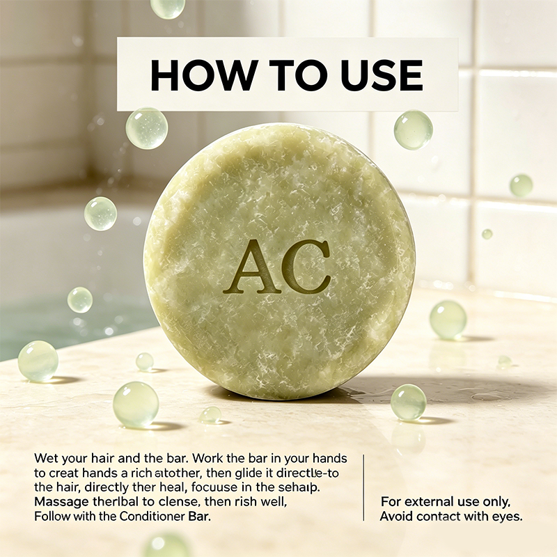 Custom Logo Solid Shampoo Bar, Plastic‑Free Hair Bar for Deep Cleansing and Healthy‑Looking Hair