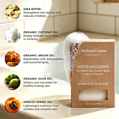 Private Label Grapefruit Bergamot Bar Soap for Women and Men, Moisturizing Hand‑Body Soap with Shea Butter & Coconut Oil, Vegan Formula Ideal for Sensitive Skin