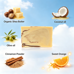 Custom Manufacturing Cinnamon & Sweet Orange Bar Soap, Nourishing Cleansing Bar for Face and Body