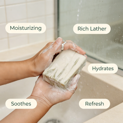 Private Label Natural Cold Process Bar Soap with Aloe, Rosemary, Hydrates & Soothes Skin, Fresh Fragrance