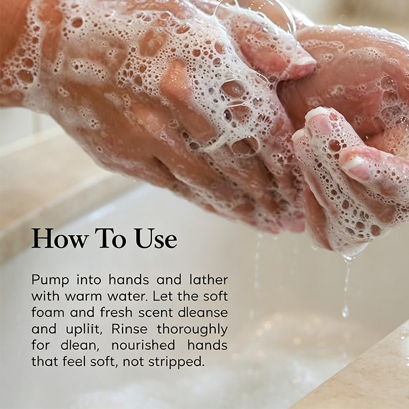 Custom Logo 17.6 oz Grapefruit Bergamot Hand Cleanser, Moisturizing Wash with Olive Oil, Aloe Vera, Glycerin and Hyaluronic‑Acid, Vegan Formula for Soft Nourished Hands