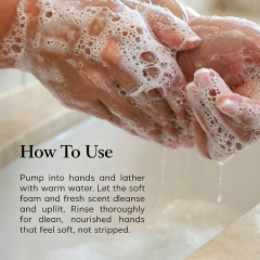Custom Logo 17.6 oz Grapefruit Bergamot Hand Cleanser, Moisturizing Wash with Olive Oil, Aloe Vera, Glycerin and Hyaluronic‑Acid, Vegan Formula for Soft Nourished Hands