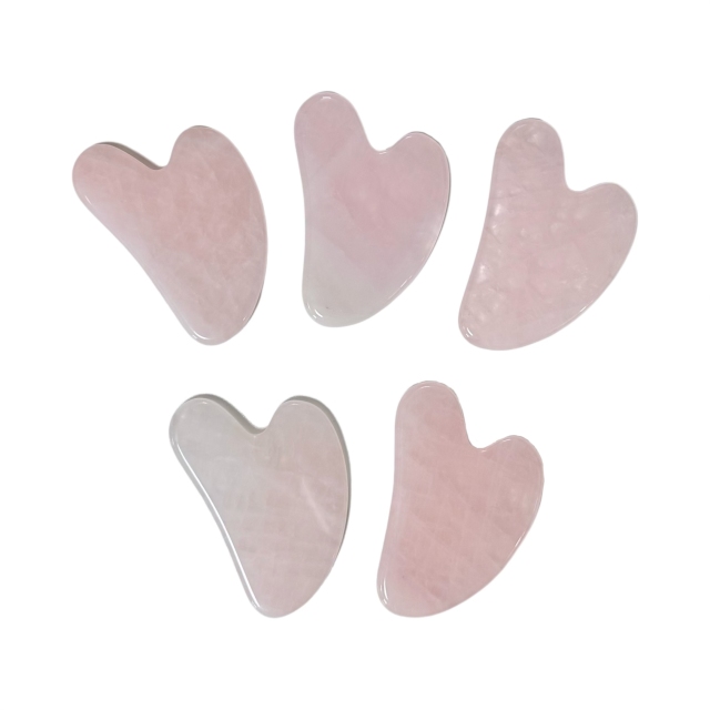 Factory Wholesale Heart Shaped Rose Quartz Face Lifting Beauty Tools Jade Gua Sha