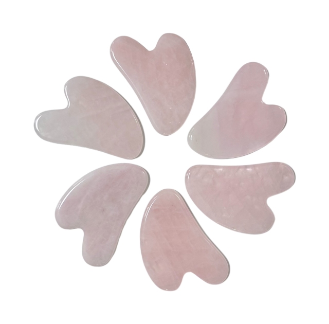 Factory Wholesale Heart Shaped Rose Quartz Face Lifting Beauty Tools Jade Gua Sha